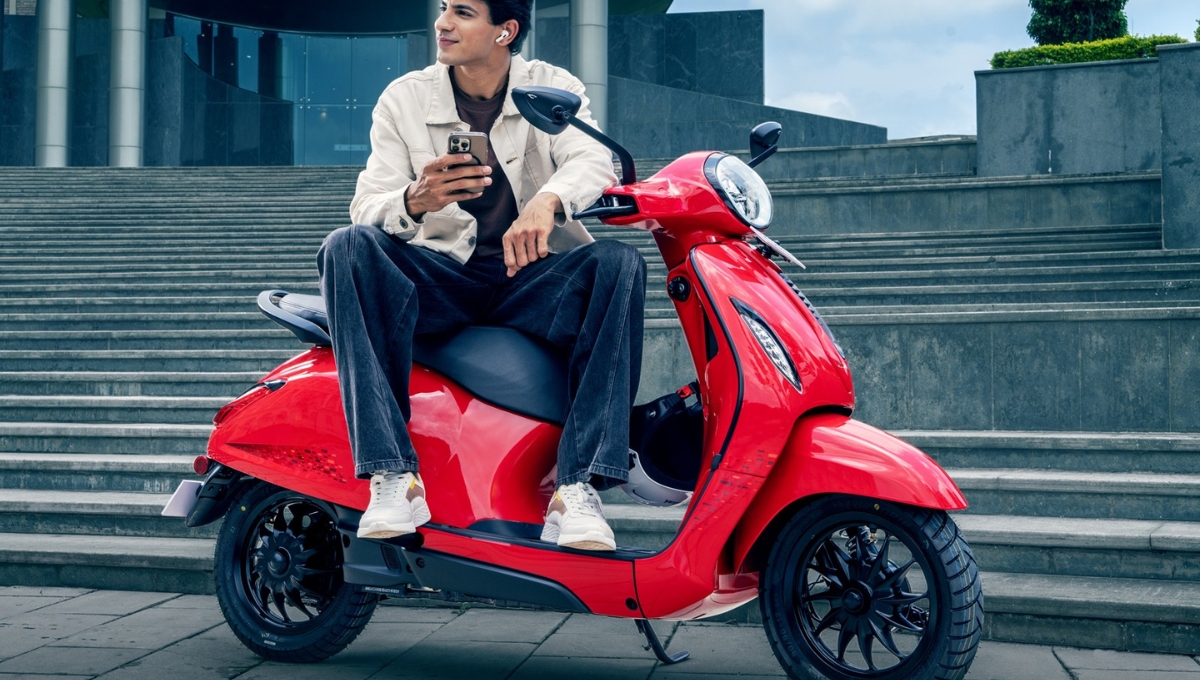 Bajaj Chetak with 3.1 kW power and 35 liters of storage, perfect for city riding