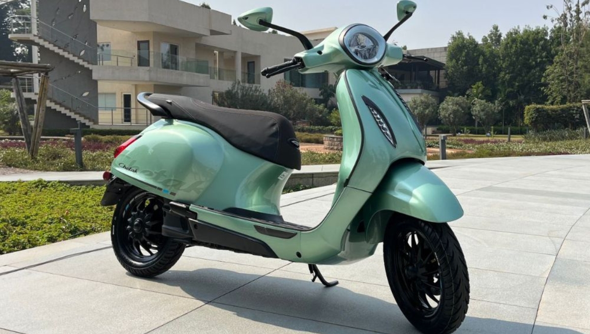 Bajaj Chetak with 3.1 kW power and 35 liters of storage, perfect for city riding